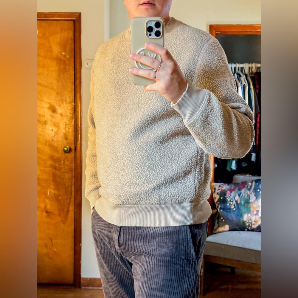 Everlane Tan Teddy Crewneck Sweater